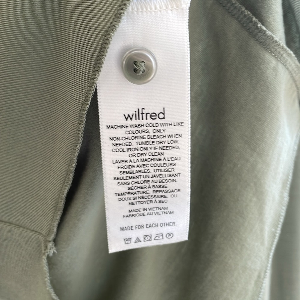 Aritizia - Wilfred -  Cropped Casual Button Down Top - Green - XS - Picture 4 of 11